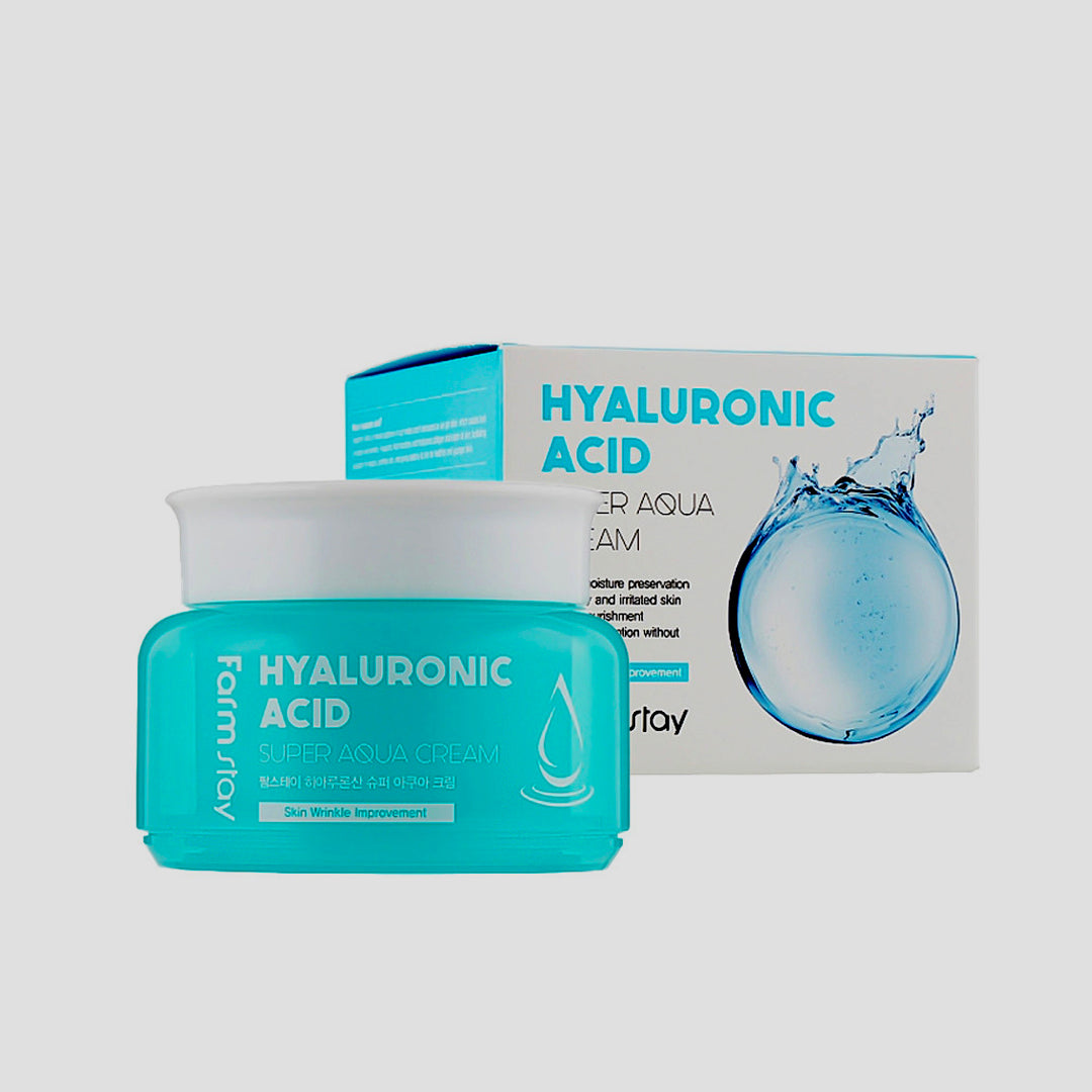 Farmstay Hyaluronic acid super Aqua Cream, 100мл.. Farm stay Hyaluronic acid Cream super Aqua Cream. Суперувлажняющий крем с гиалуроновой кислотой Farmstay. Фарм стей Hyaluronic acid super Aqua Cream.