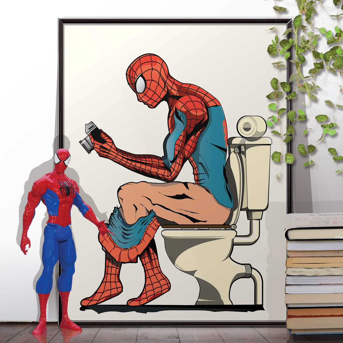 Spiderman Toilet Bathroom Poster Print 