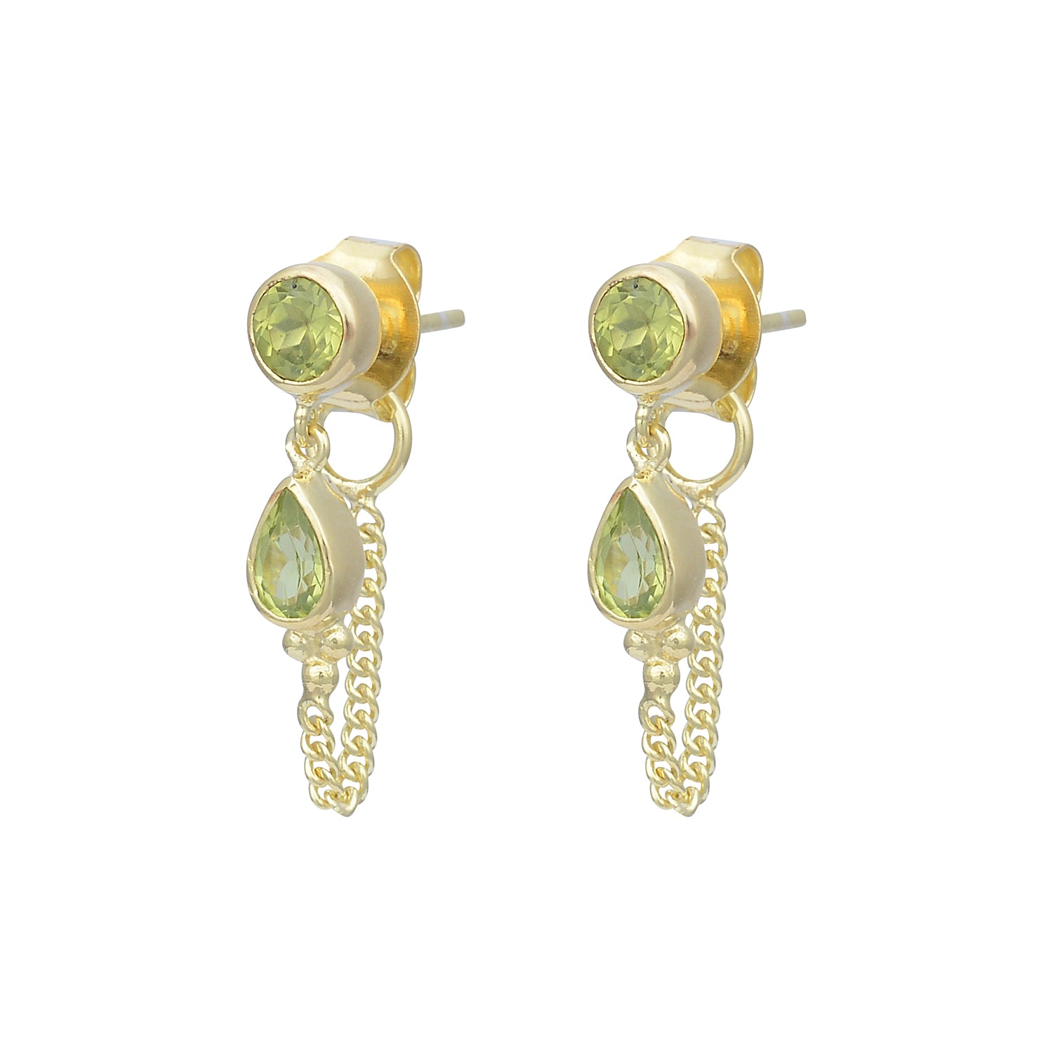 9ct Yellow Gold Peridot & Diamond Halo Drop Earrings | Buy Online | Free  Insured UK Delivery