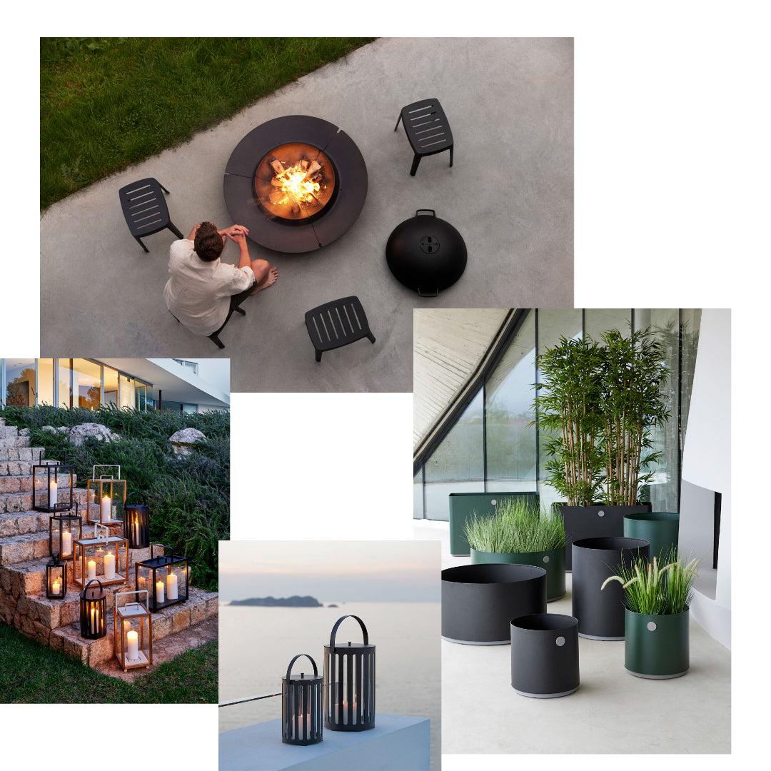 Inspiration with Cane-line Lighthouse lanterns, Cane-line Ember fire pit