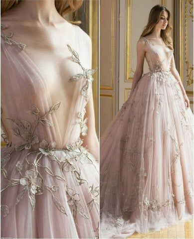 Áo dài cưới cô dâu màu hồng kết hoa nổi  CD18  NiNiStore
