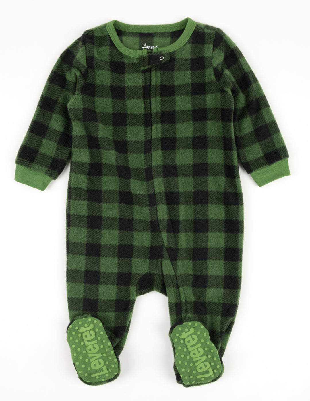 Leveret Kids Footed Black & Green Plaid Pajamas – Leveret Clothing