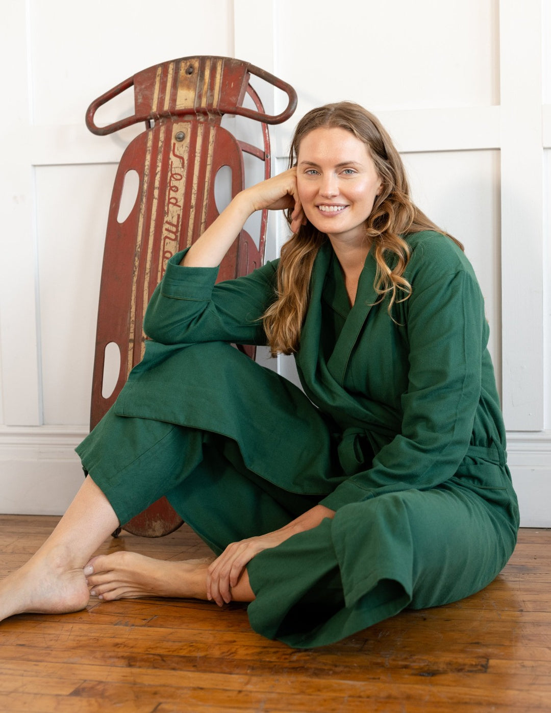 Women's Red Solid Color Flannel Robe – Leveret Clothing