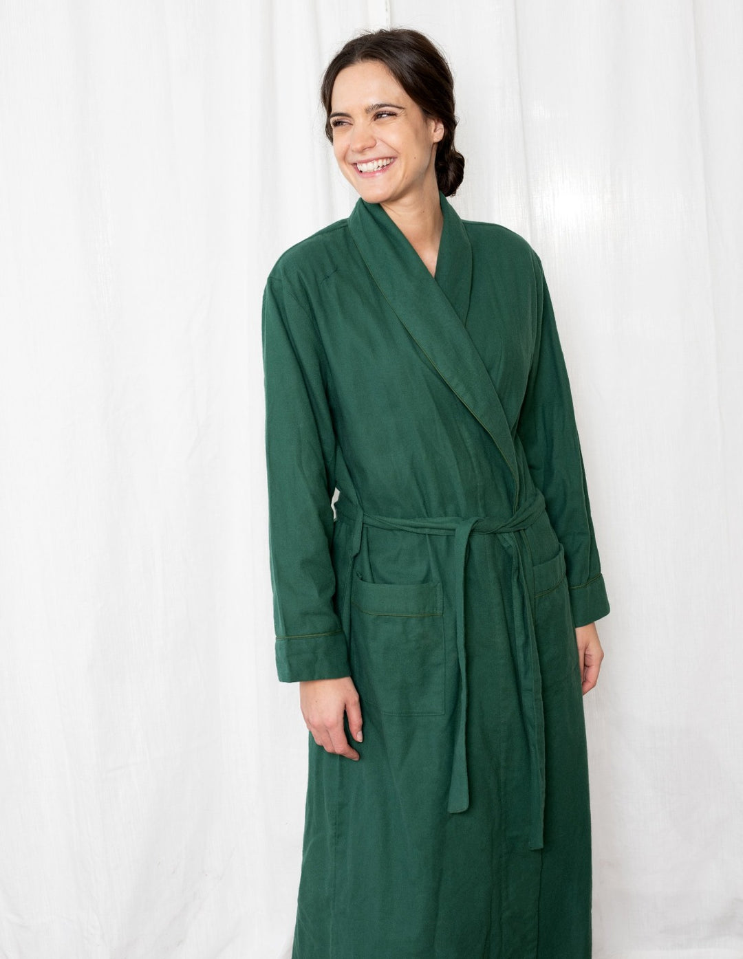 Women's Red Solid Color Flannel Robe – Leveret Clothing