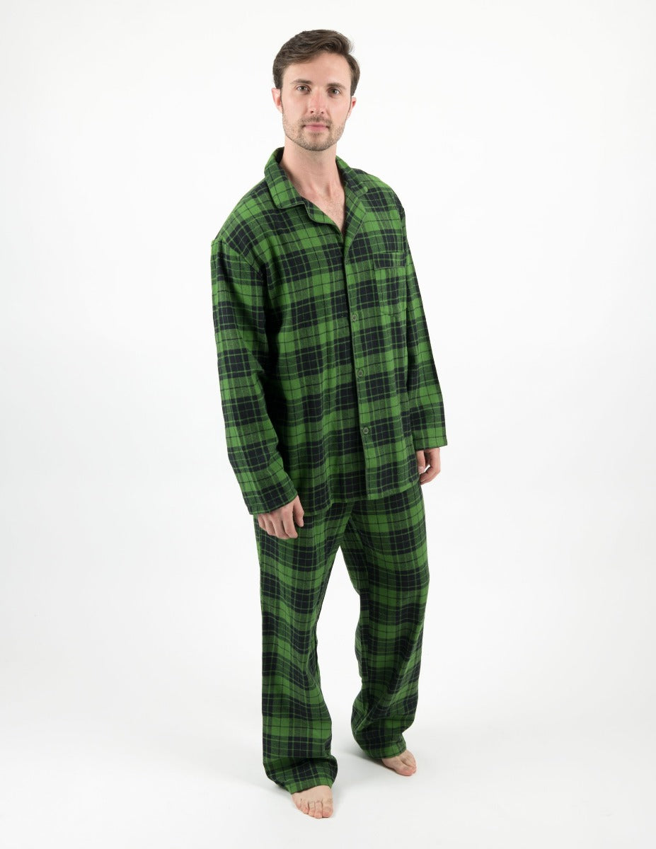 Mens Green & Black Plaid Flannel Set – Leveret Clothing