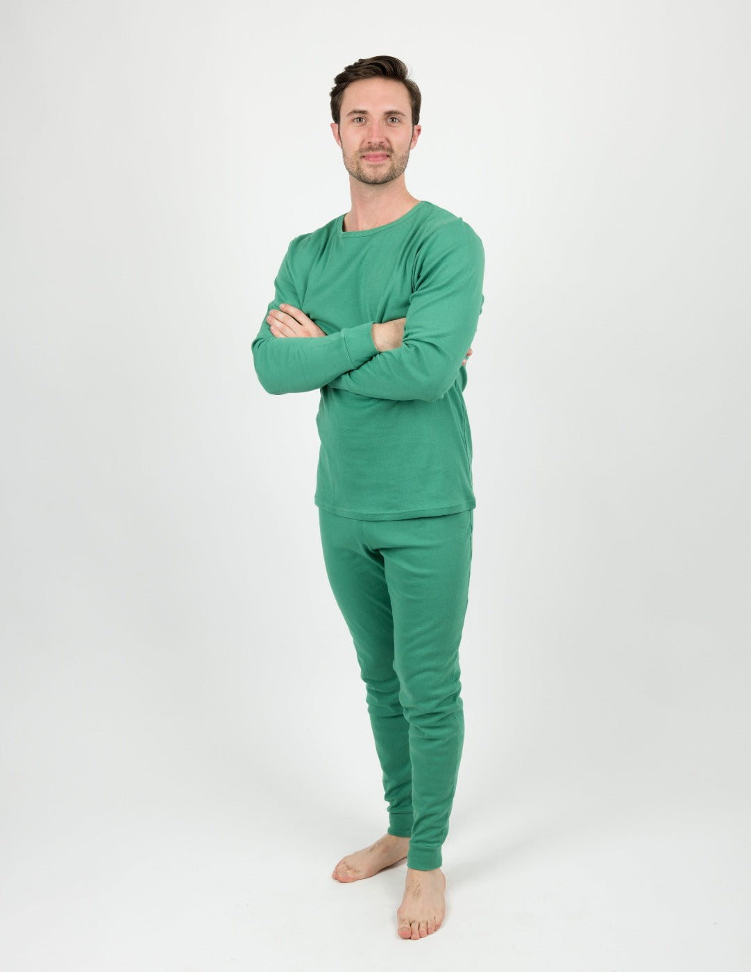 Mens Solid Green Pajamas – Leveret Clothing