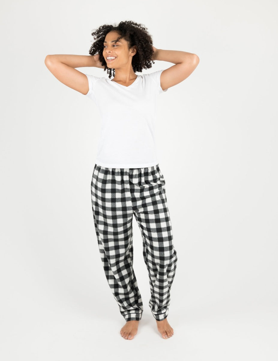 Leveret Womens Two Piece Flannel Pajamas Plaid Black And White S : Target