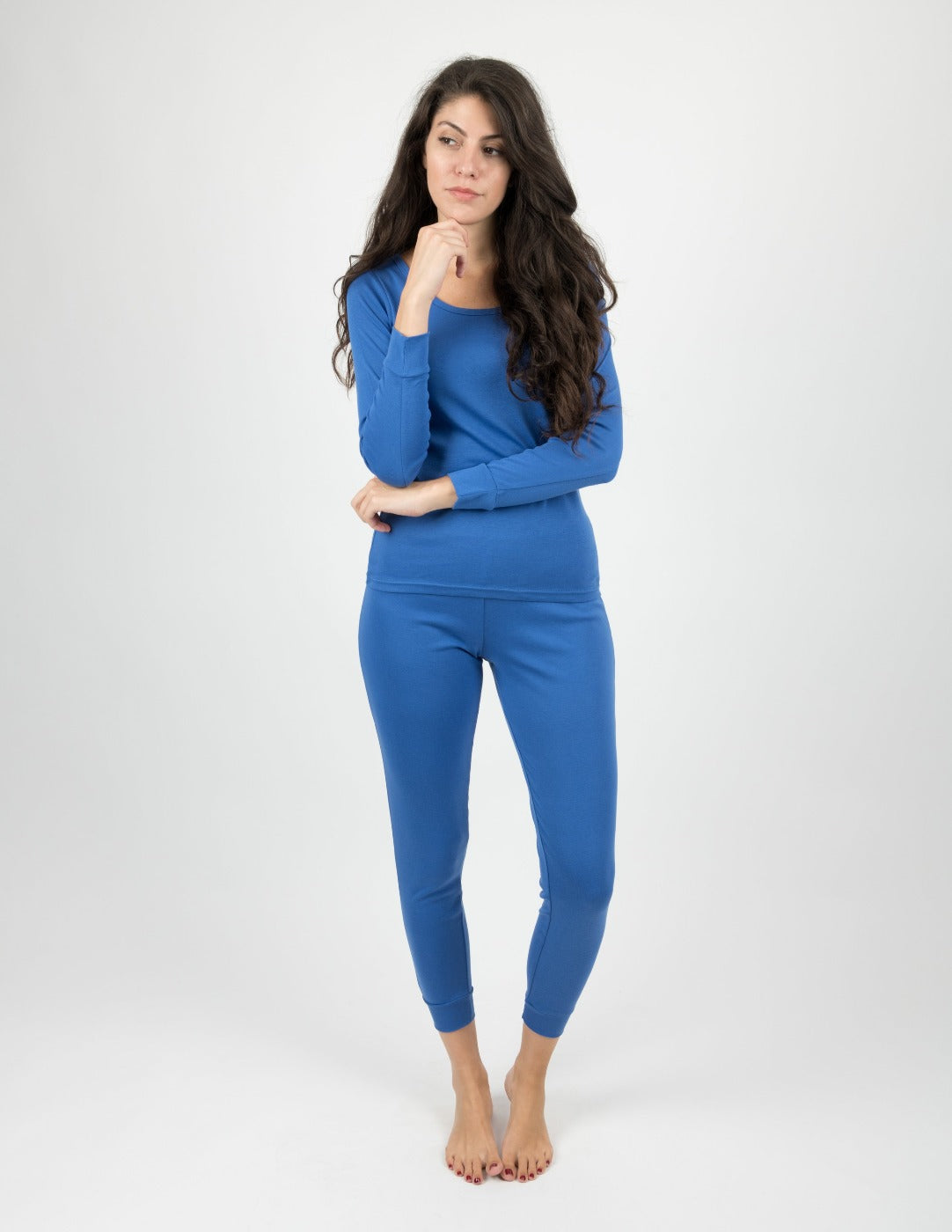 Womens Solid Royal Blue Pajamas – Leveret Clothing