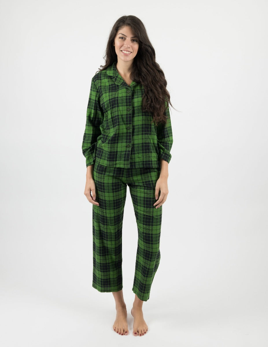 Leveret Women's Black & Green Plaid Flannel Pants – Leveret Clothing