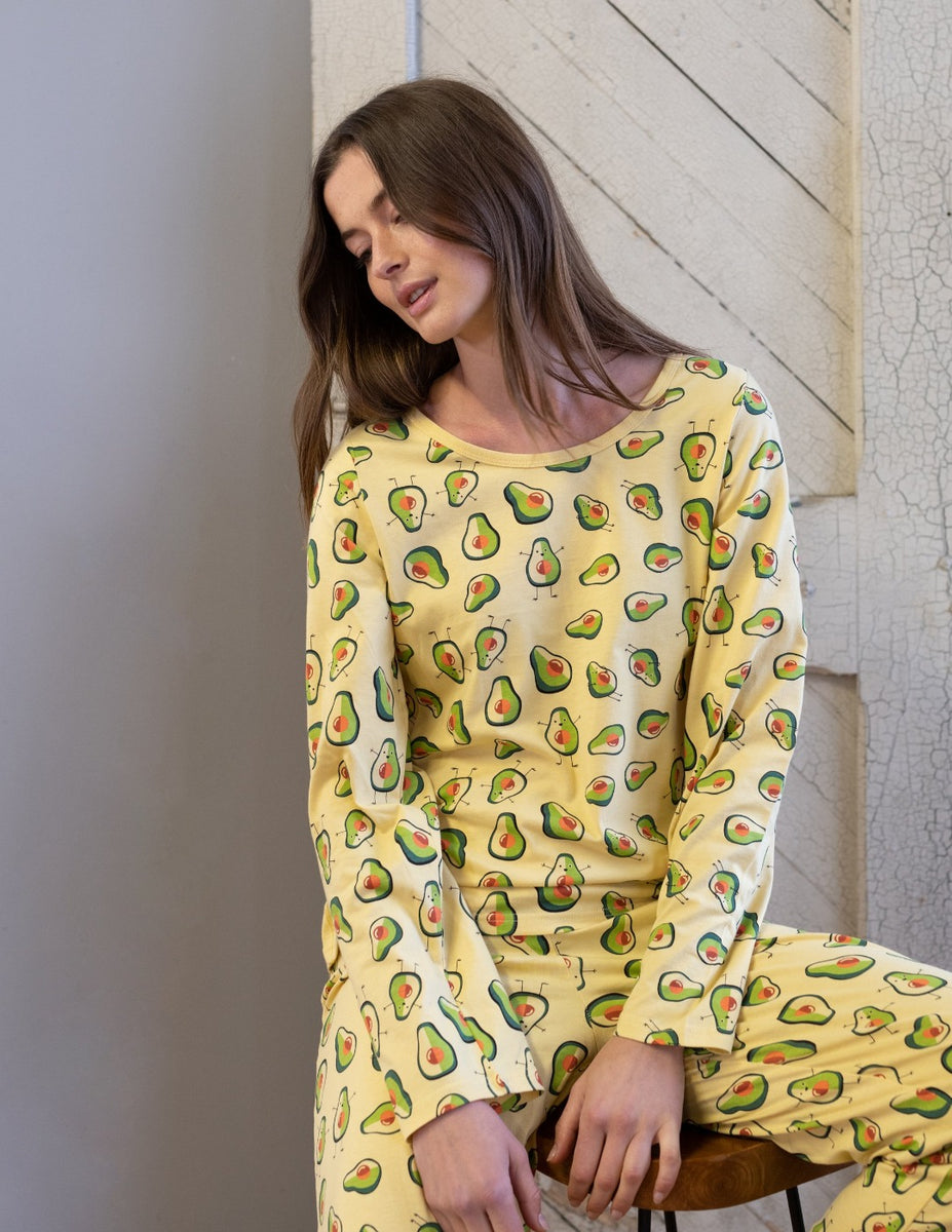 Womens Loose Fit Avocado Pajamas – Leveret Clothing