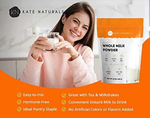 Heavy Cream Powder for Coffee & Heavy Whipping Cream 12oz - Kate Naturals. Powdered Heavy Cream for Sour Cream Powder, Butter, Clotted Cream, and WH