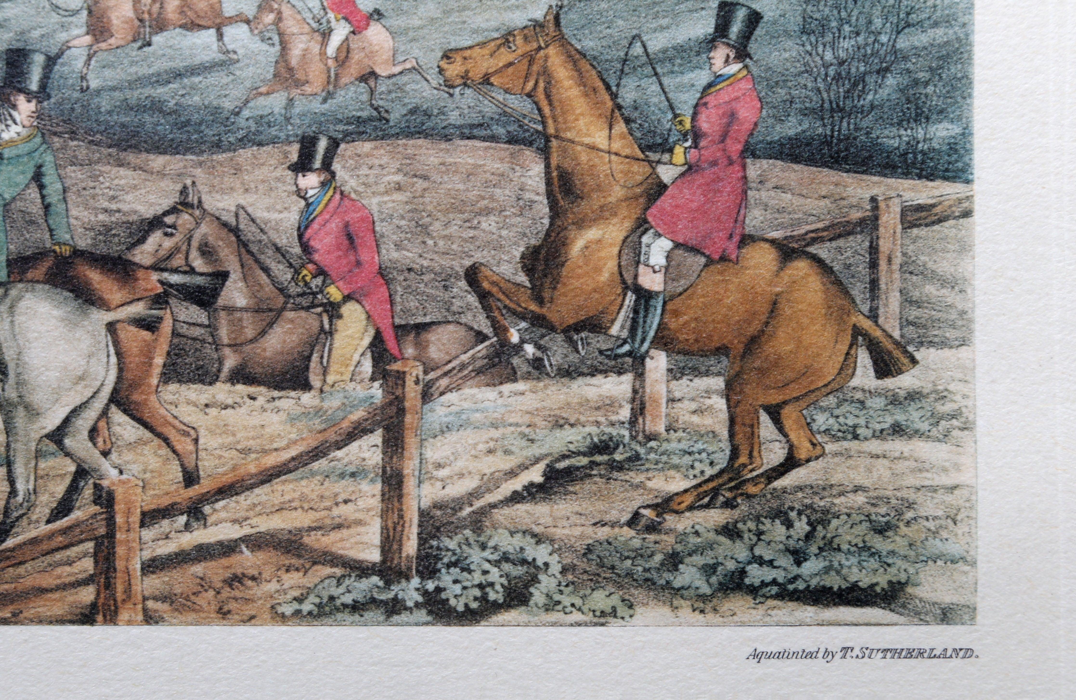 Henry Alken 「Meeting At Cover」 1824年 銅版画 額装品 / アクアチント T.Sutherland エッチング  Foxhunting - 美術品