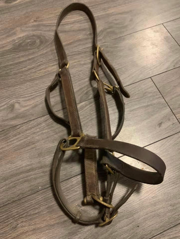 cracked leather halter 