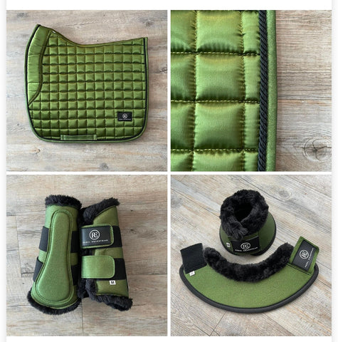 rebel equestrian moss green glitter saddle pad glimmer collection