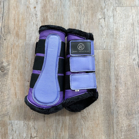 rebel equestrian chromatic purple collection brushing boots