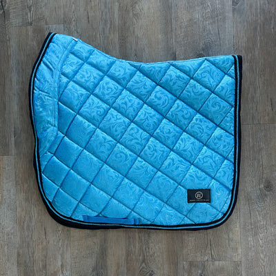 rebel equestrian blue damask dressage saddle pad 