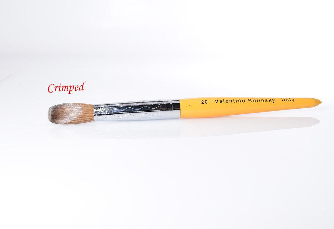 999 Titanium Handle - Kolinsky Acrylic Nail Brush for Manicure Powder (Crimped) - Size #18
