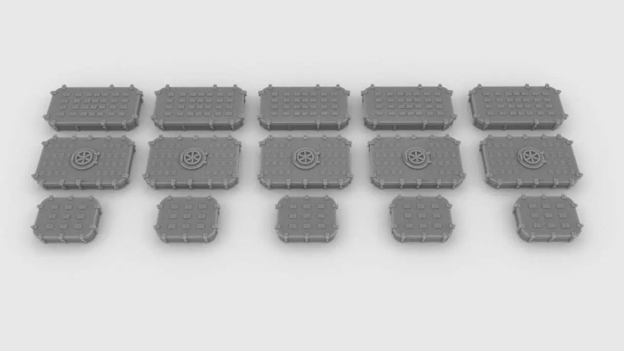 1/200 USN Deck Hatches (15 pcs) - Distefan 3D Print