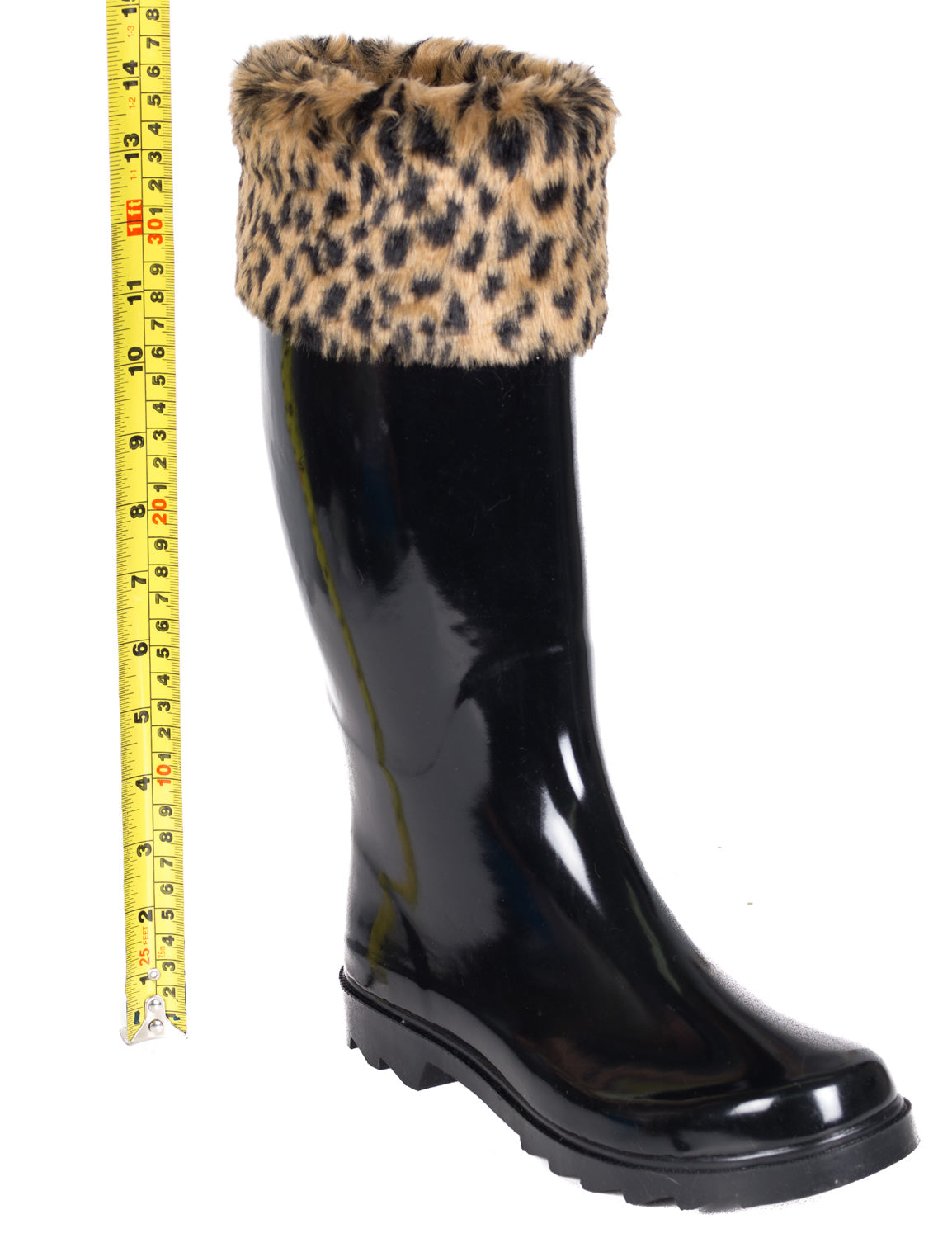 leopard rubber boots