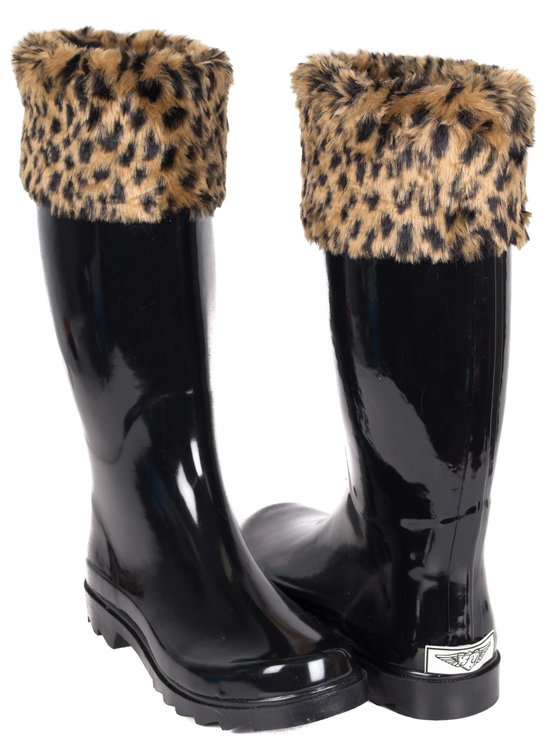 rain boots leopard print