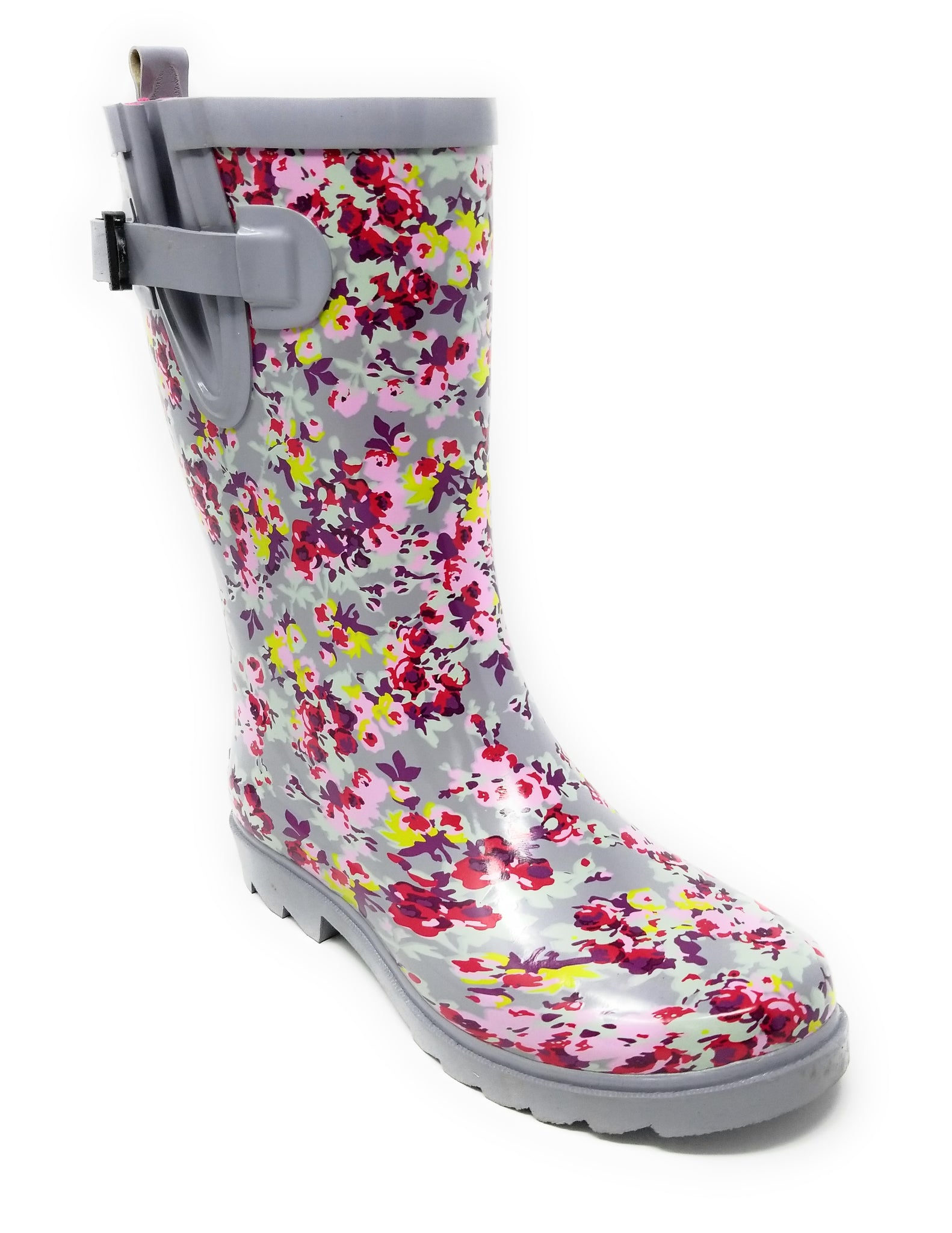 blooming on rubber rain boots