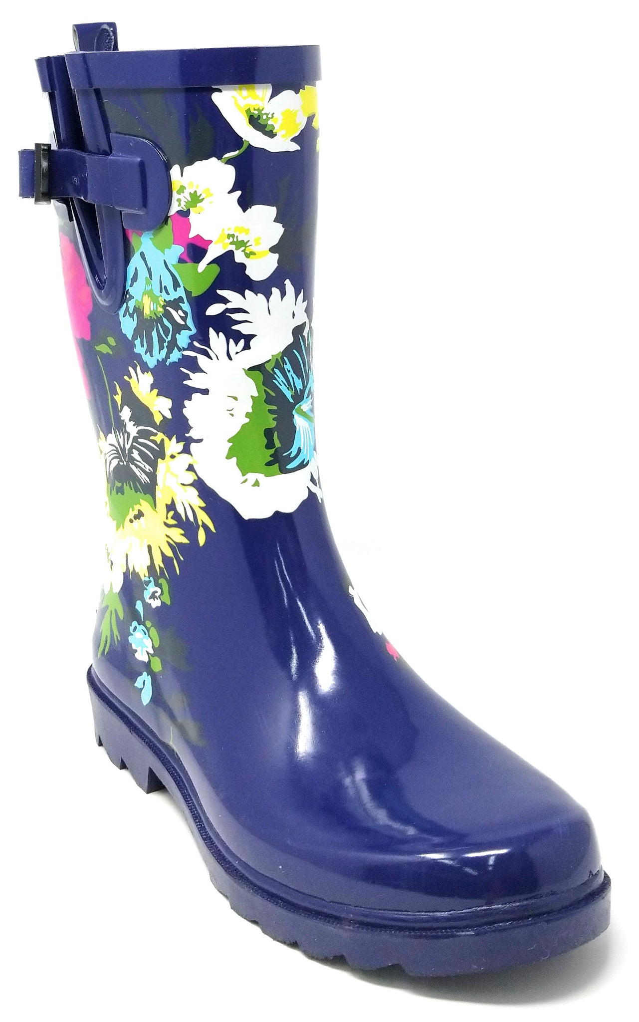 blooming on rubber rain boots