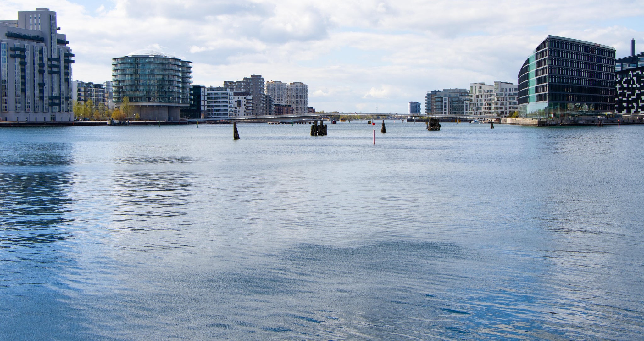 Stuning sea view of the canals of Kalvebod Brygge in Copenhagen