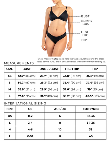 Swimwear Size Chart – Motsi Couture