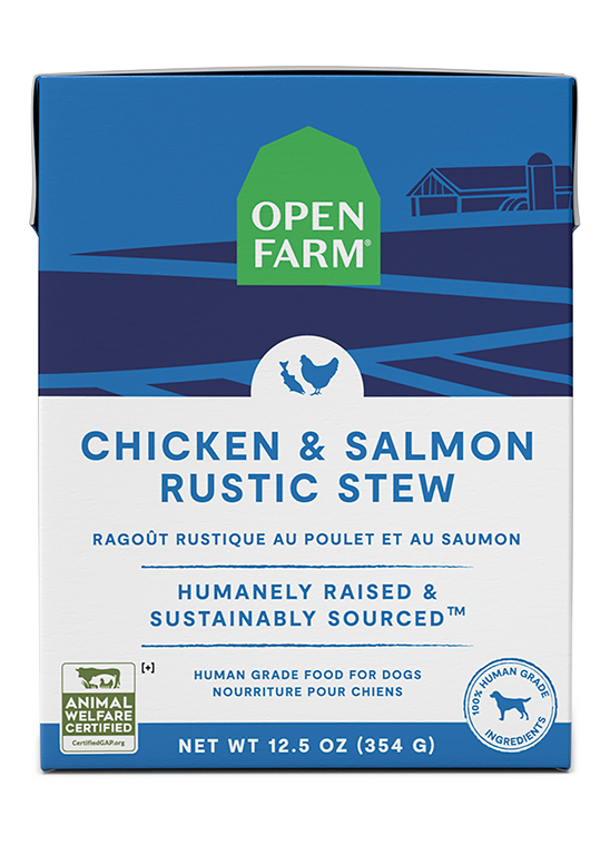 Nourriture humide pour chiens Ragoût rustique au poulet et au saumon