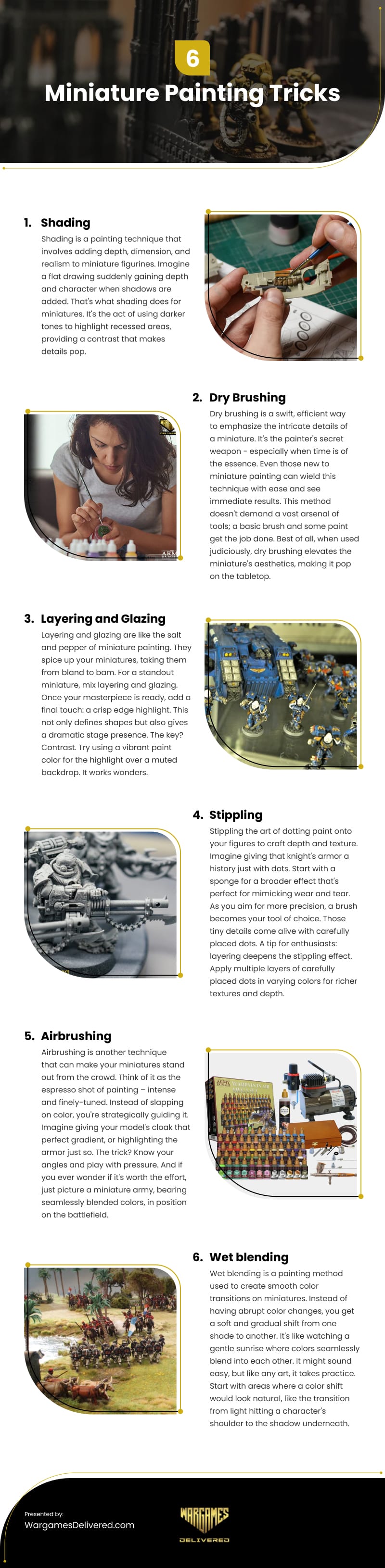 6 Miniature Painting Tricks Infographic