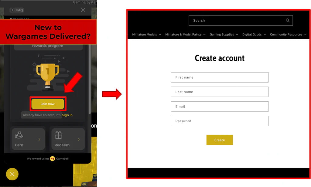 Create Account - Join Now
