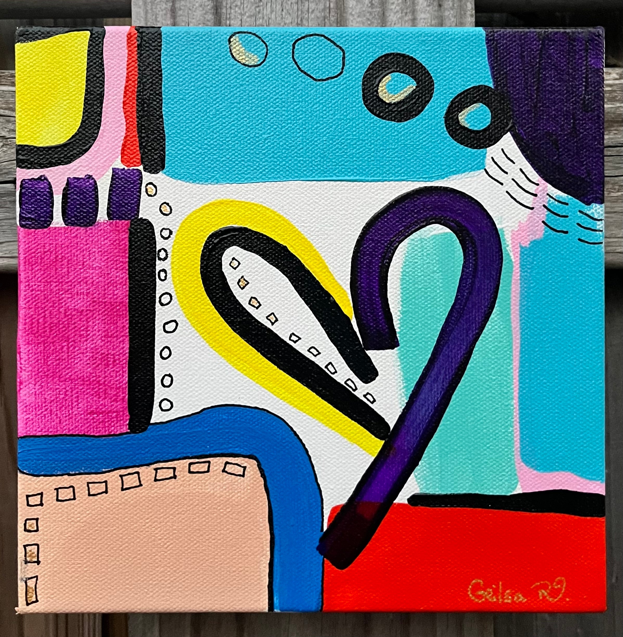Abstract Canvas Art 8" X 8”