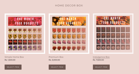 Rose bazaar, home decor subscription, subscription box, simple home box, premium box, indulgence box, home delivery