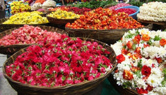 Rose Bazaar, kr market, puja/pooja flowers, fresh flowers, sevanthi/chrysanthemums, jasmine/mallige, marigold, paneer rose, bud rose, mola/mala/garland, subscription, home delivery, 