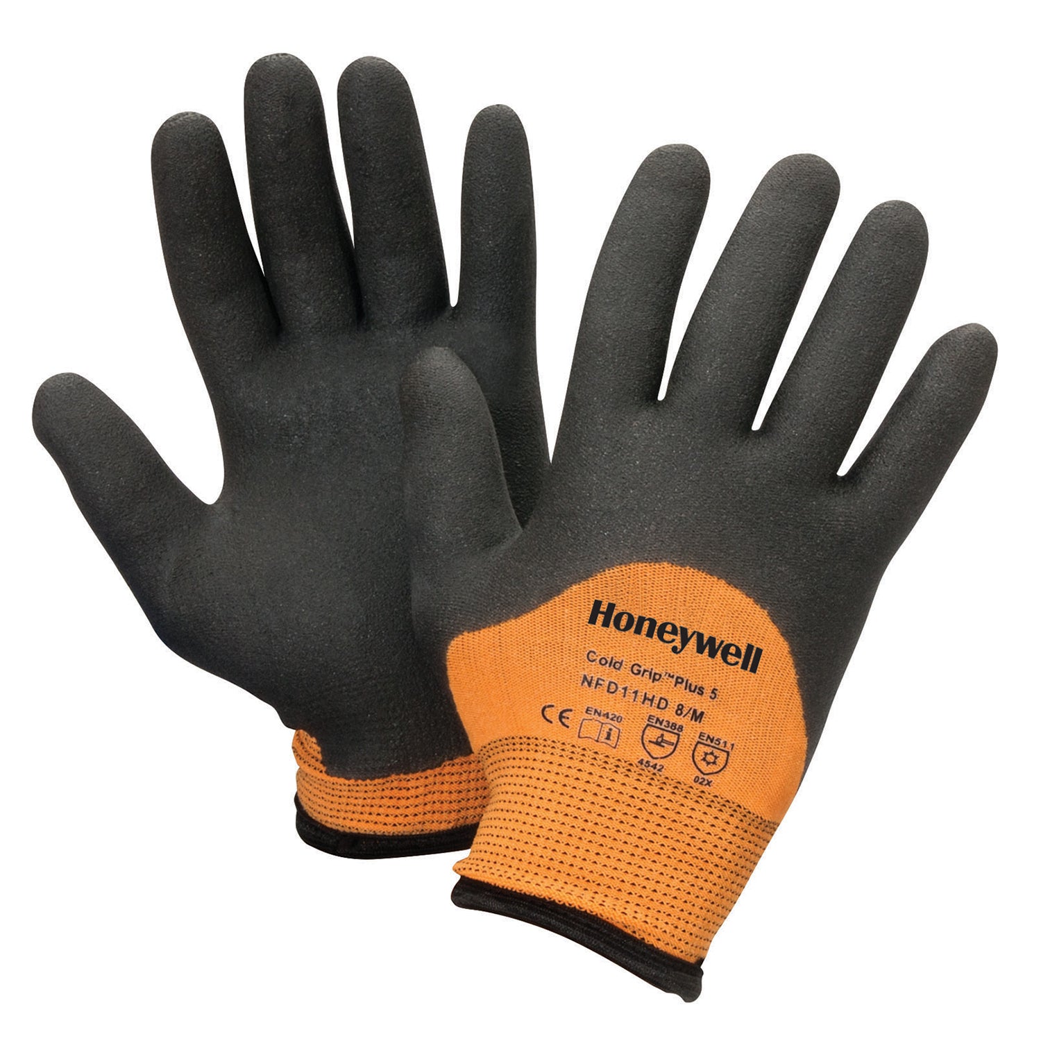 Honeywell Safety Rig Dog™ 42-623BO Cut-Resistant Gloves with Mud Grip, M,  Polyester/TPR, Black/Orange - Premier Safety