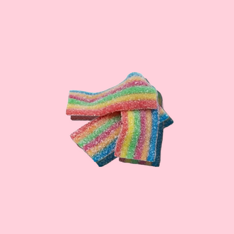 Mini rainbow belt vegan sweets