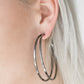 Paparazzi Accessories  - Double Shine #028 - Black Earrings