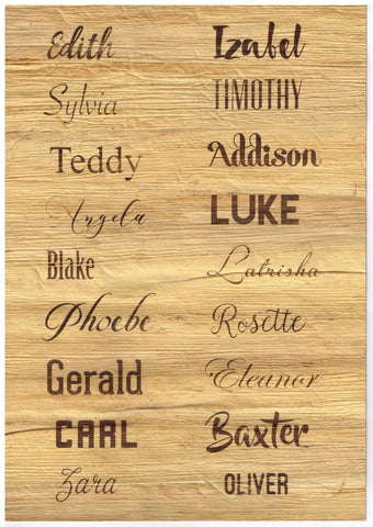 Name Engraving Options