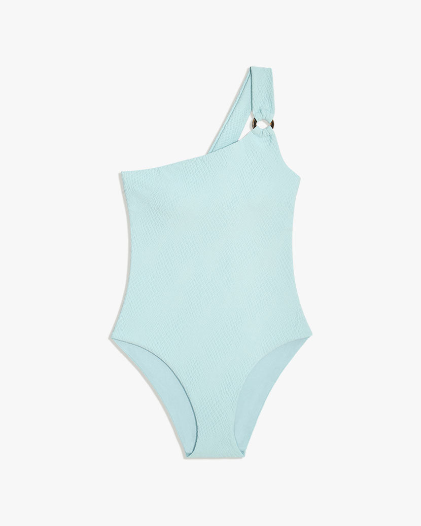 Jenna Croc Texture One Piece - XS Sterling Blue