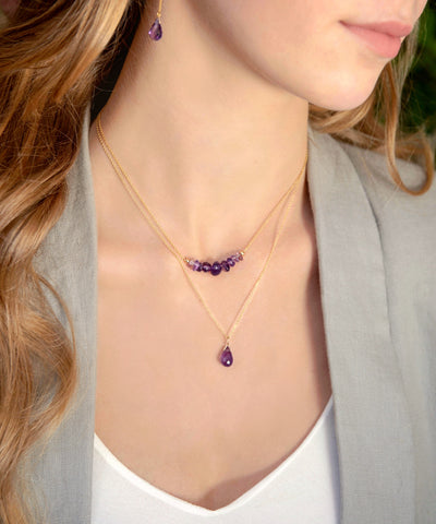 Amethyst Necklace and Earrings