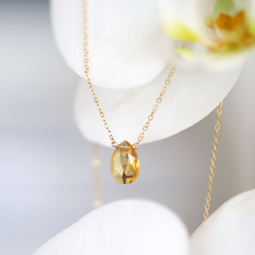 Citrine Necklace in Gold