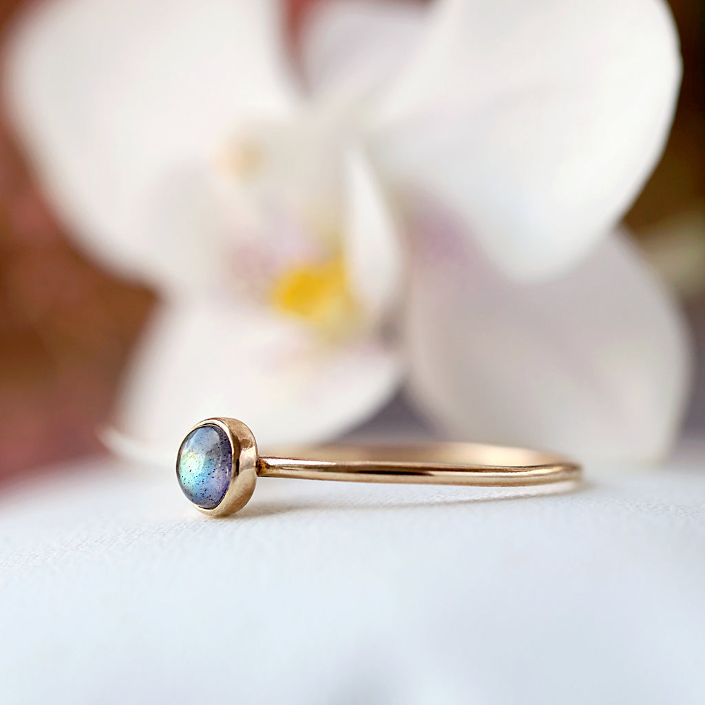 Labradorite Gold Ring