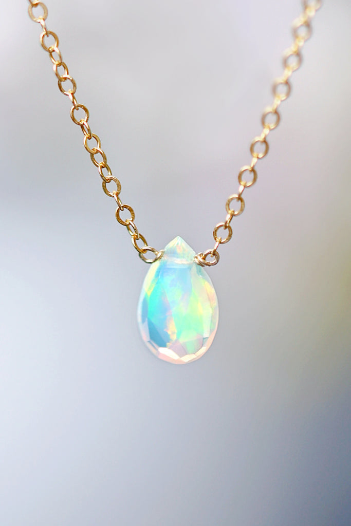 Ethiopian Opal Necklace in Gold
