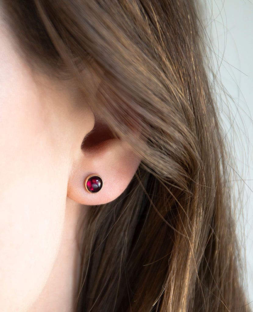 Rhodolite Garnet Stud Earrings