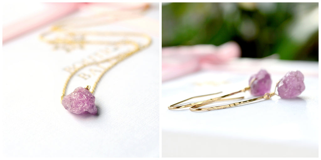 Raw Pink Sapphire Jewelry