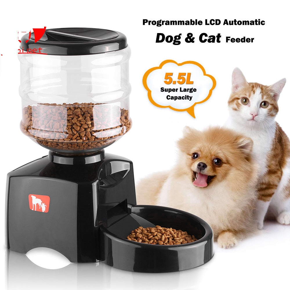 Smart Automatic Pet Feeder With Big Lcd Screen And Voice Record For