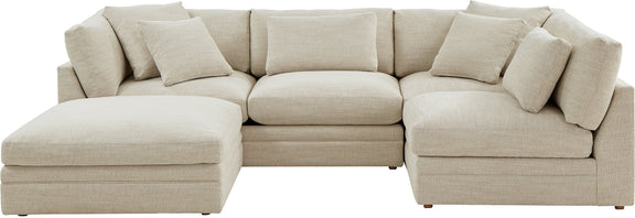 Feel Good Modular Sectional with Ottoman, Right, Oyster - Image 7
