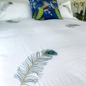 Peacock Feather King Duvet Cover Set Indio Home