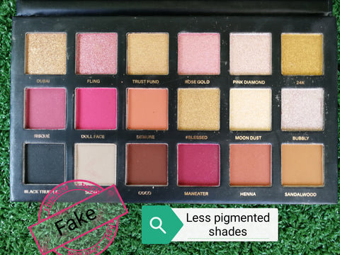 Fake Huda beauty shades pic