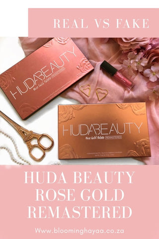 Huda Beauty Rose Gold Remastered Comparison Real vs Fake 